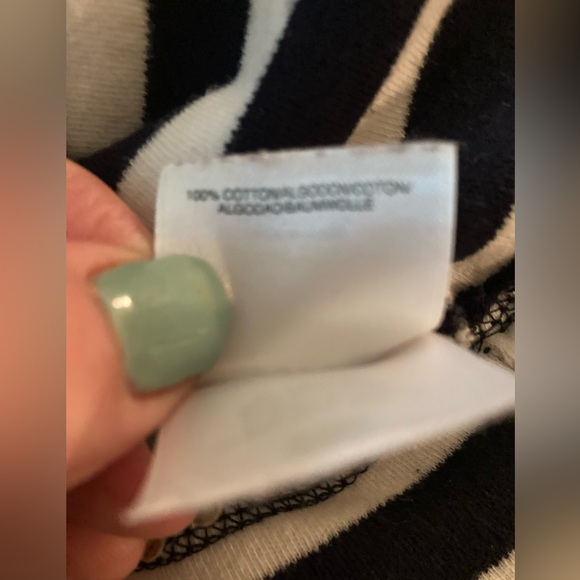 JONES NEW YORK Sport (Small) 100% Cotton Hoodie, Black + Cream Striped - Picture 11 of 12